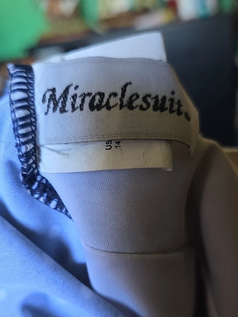Miraclesuit Navy and White Polka Dot One-Piece